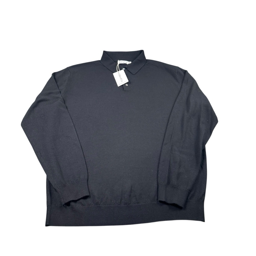 Collars & Co. Black Australian Merino Wool‎ Men's Jumper Sweater Size 2XL NWT